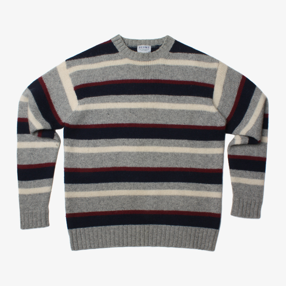 BEAMS heavy wool stripe knit
