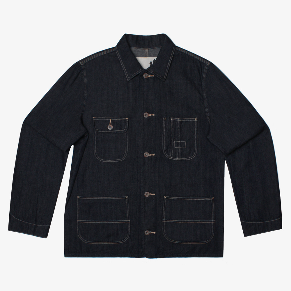 BACK NUMBER denim work coverall