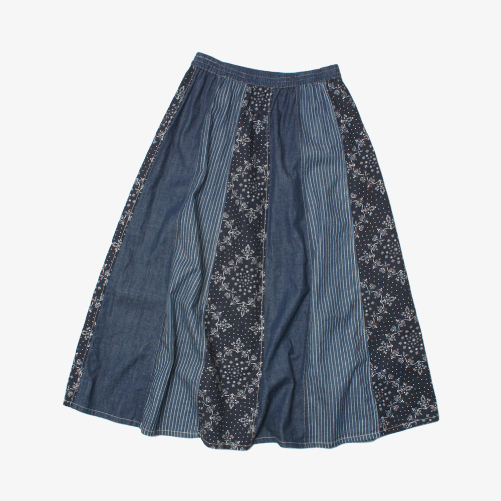 NORTHERN TRUCK patchwork wide long skirt