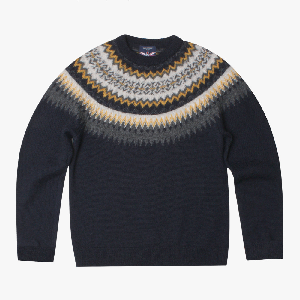 BACK NUMBER nordic wool knit sweater