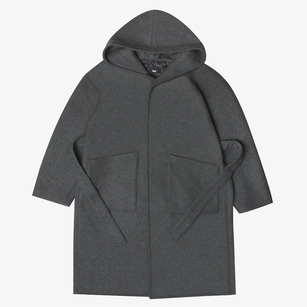 HARE over fit woolen hood robe coat
