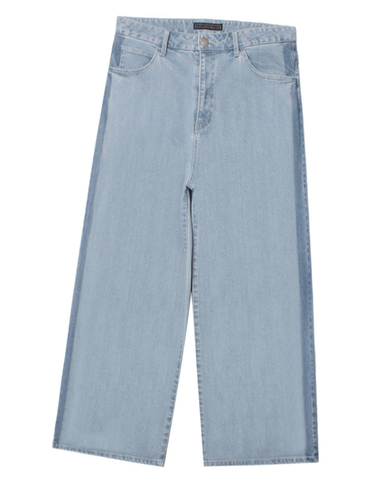 SENSE OF PLACE BY URBAN RESEARCH ‘wide fit’ two tone denim pant