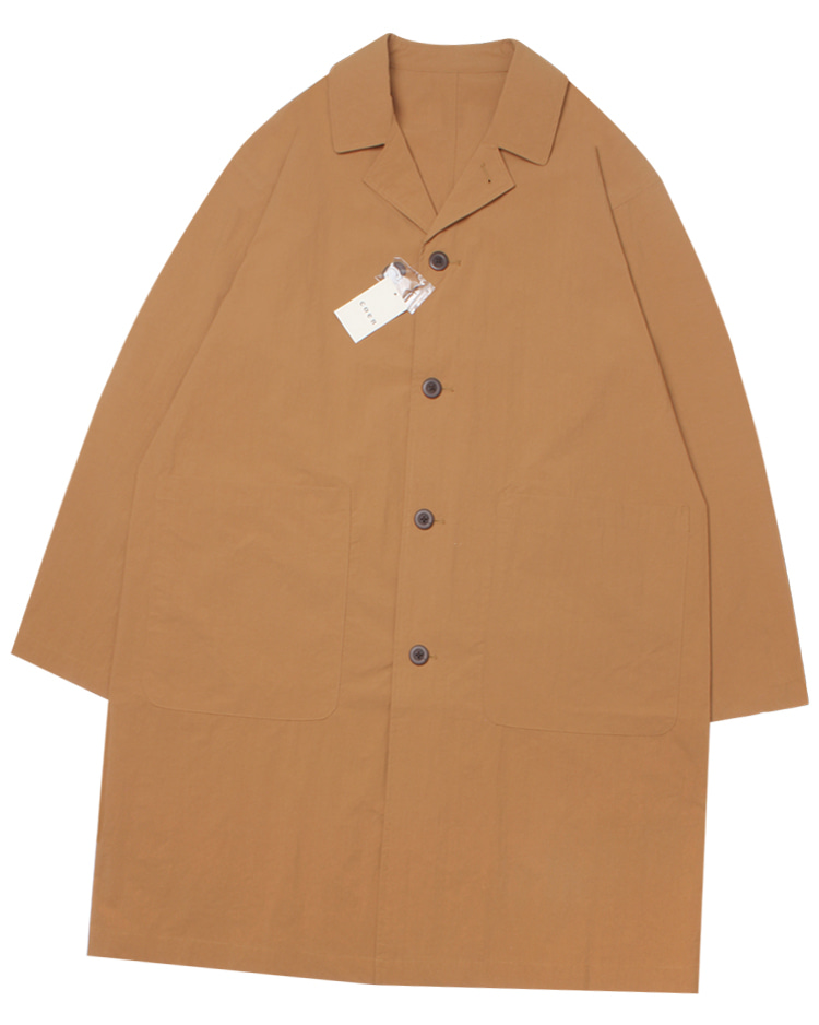 COEN BY UNITED ARROWS ‘over fit’ poly stand collar coat