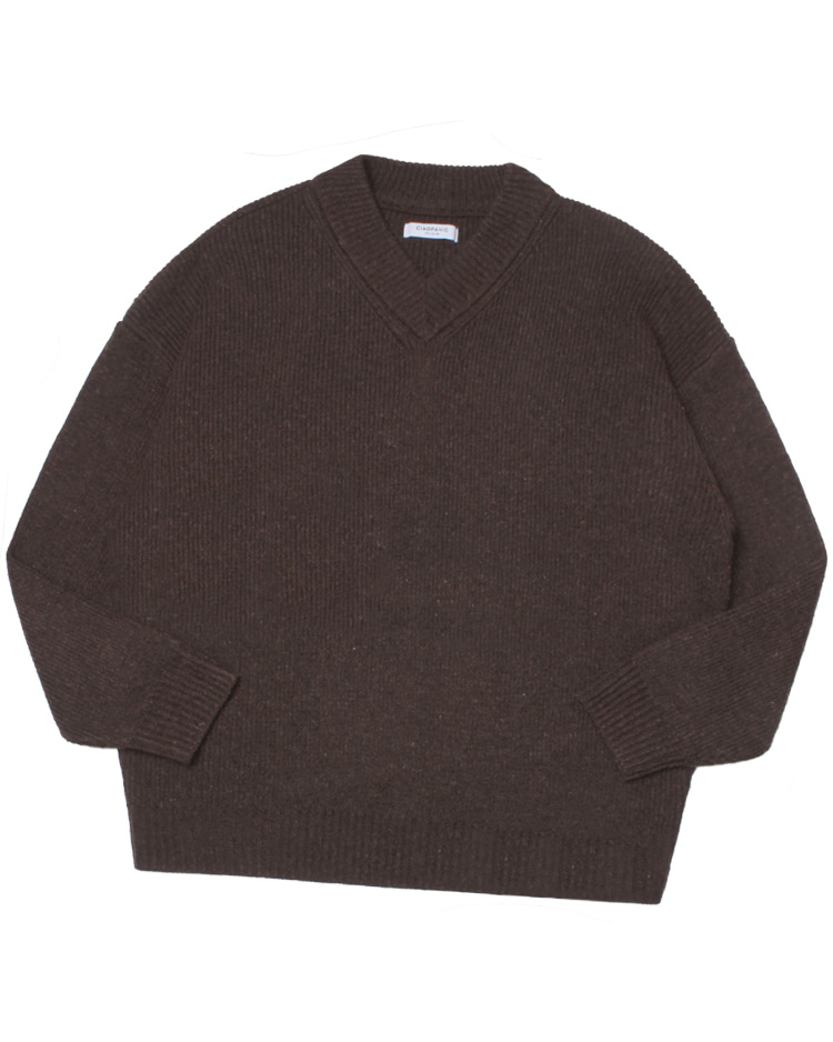 CIAOPANIC  ‘over fit’ v-neck heavy wool knit sweater