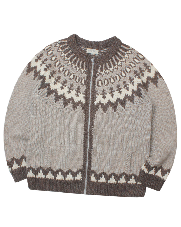 80-90S VINTAGE nordic heavy wool knit sweater cardigan