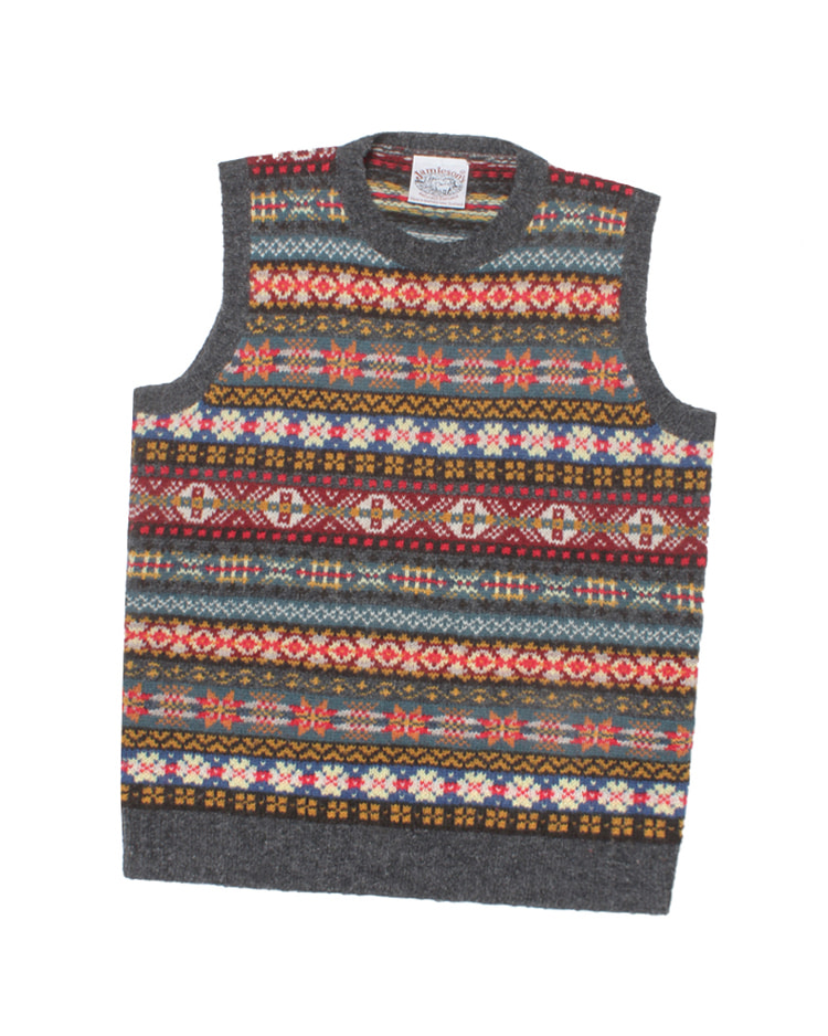 JAMIESON’S fair isle wool knit vest
