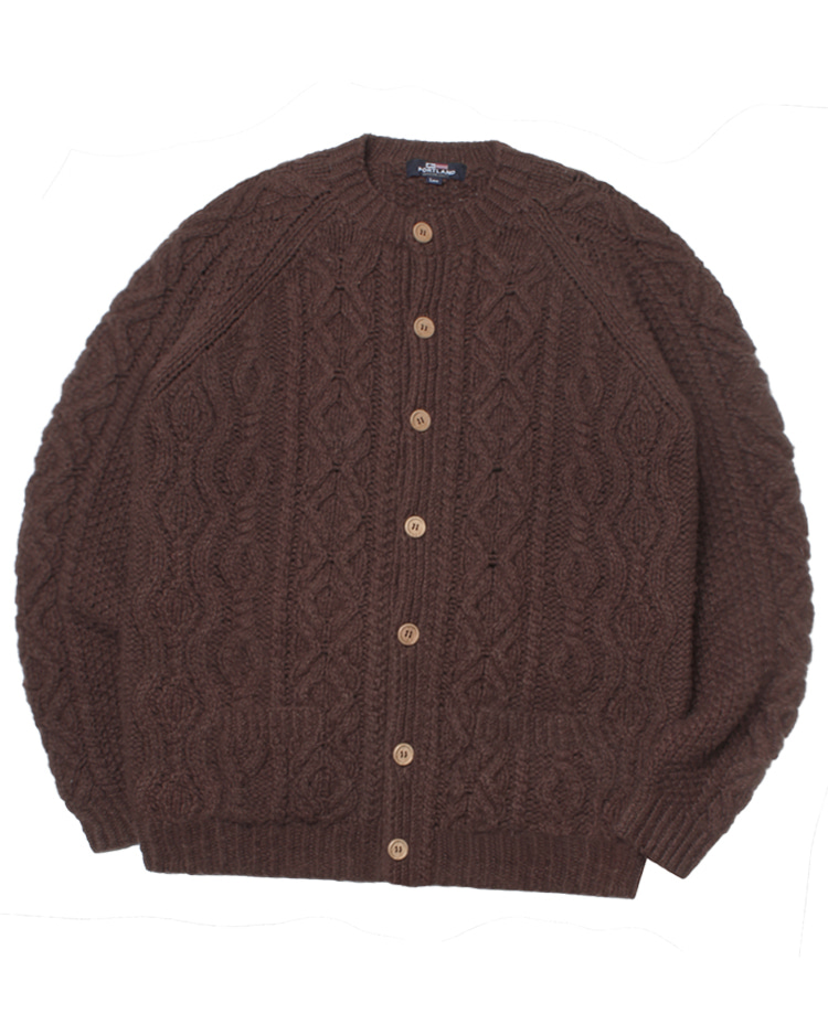PORTLAND‘over fit’ cable heavy wool knit cardigan