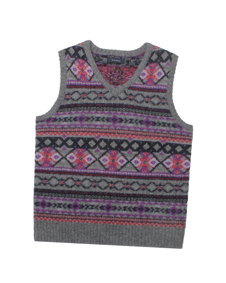 RAGEBLUE fair isle wool knit vest