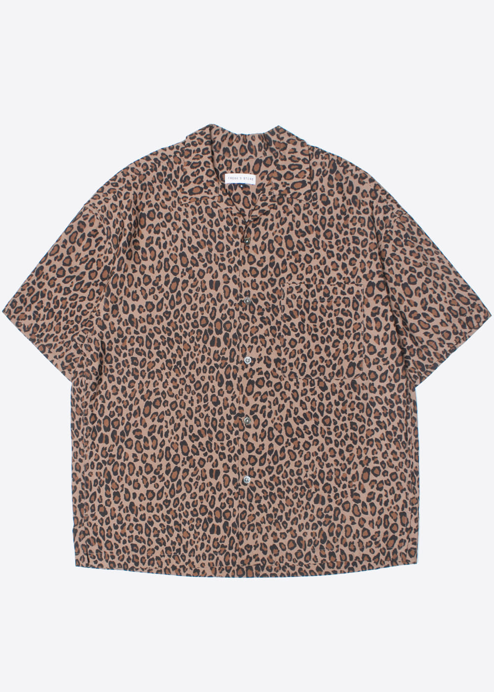 FREAK’S STORE’over fit’ poly leopard shirt