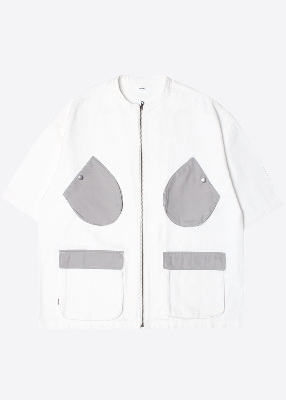 PERUSHU’over fit’ cotton multi pocket shirt