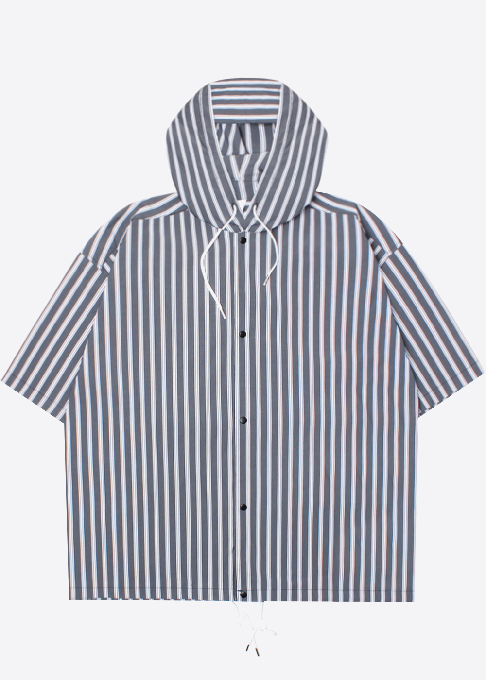 JOHN’S CLOSET’over fit’ cotton striped hood shirt