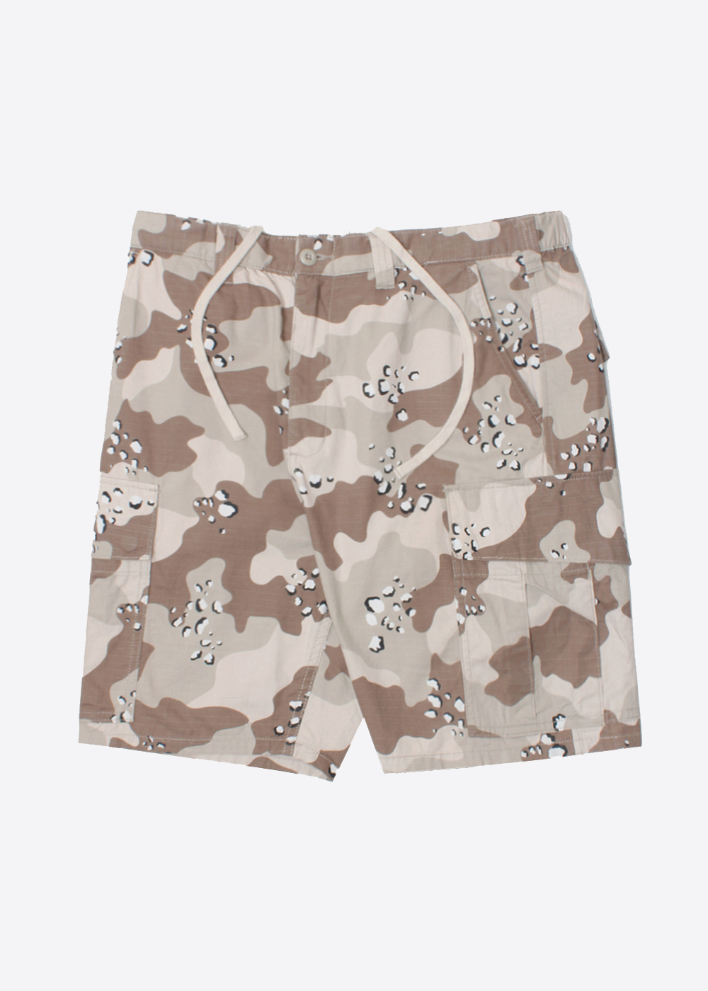 BACK NUMBER cotton camo cargo shorts