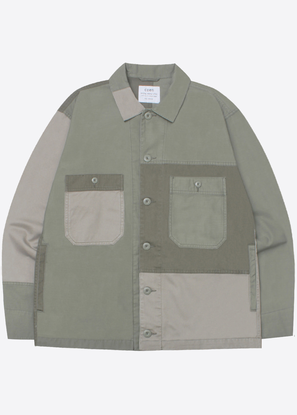 COEN BY UNITED ARROWS’over fit’ cotton patchwork jacket