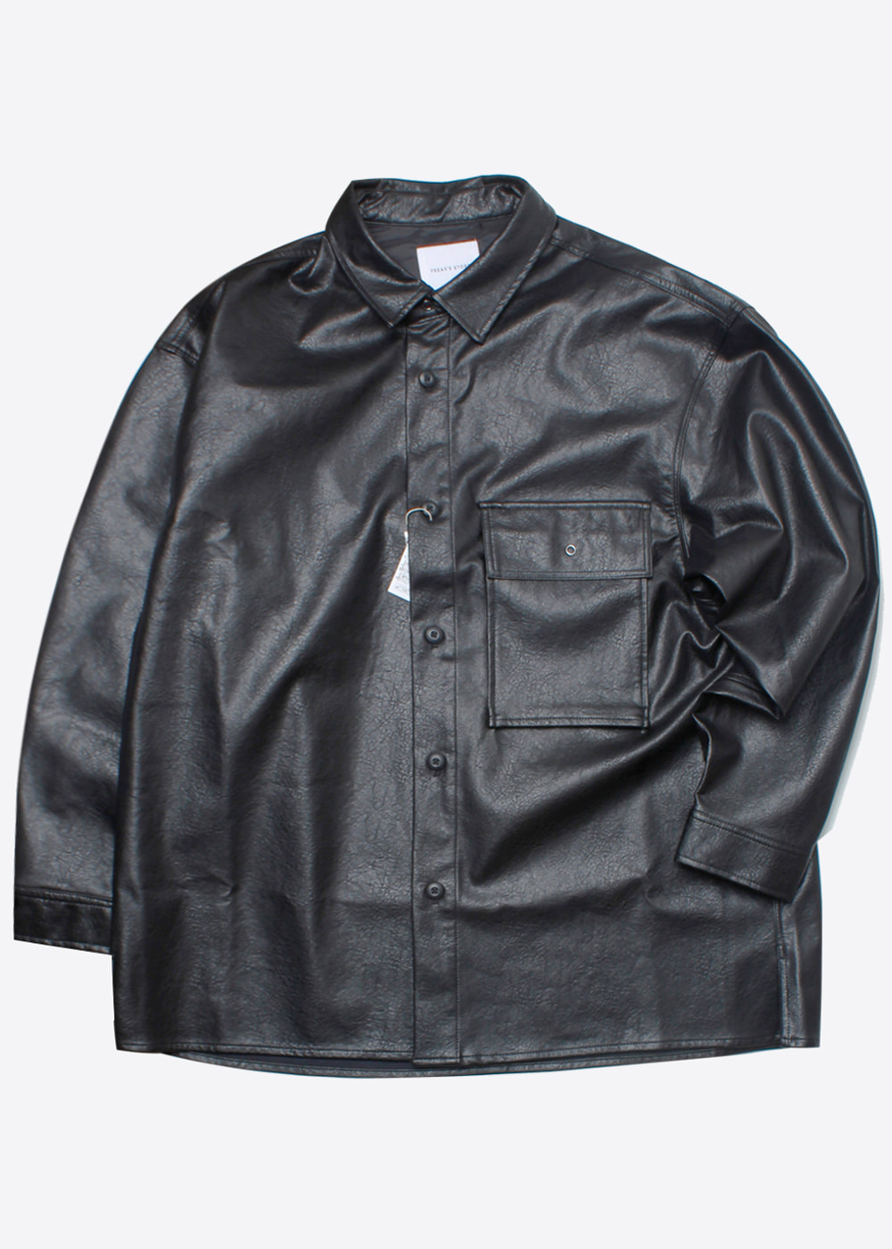 FREAK’S STORE’over fit’ vegan leather pocket shirt jacket