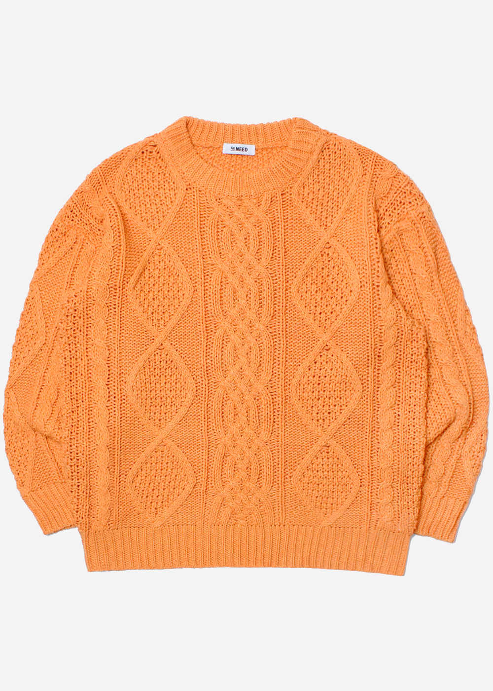 NO NEED’over fit’ poly cable knit sweater