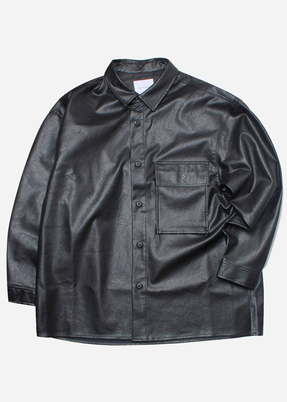 FREAK’S STORE’over fit’ vegan leather pocket shirt jacket