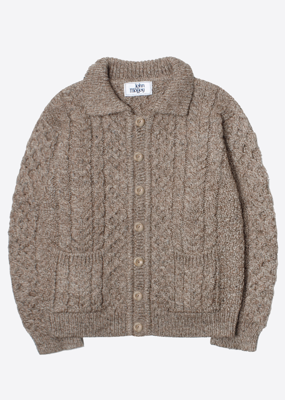 JOHN MOLLOY’over fit’cable heavy wool knit cardigan