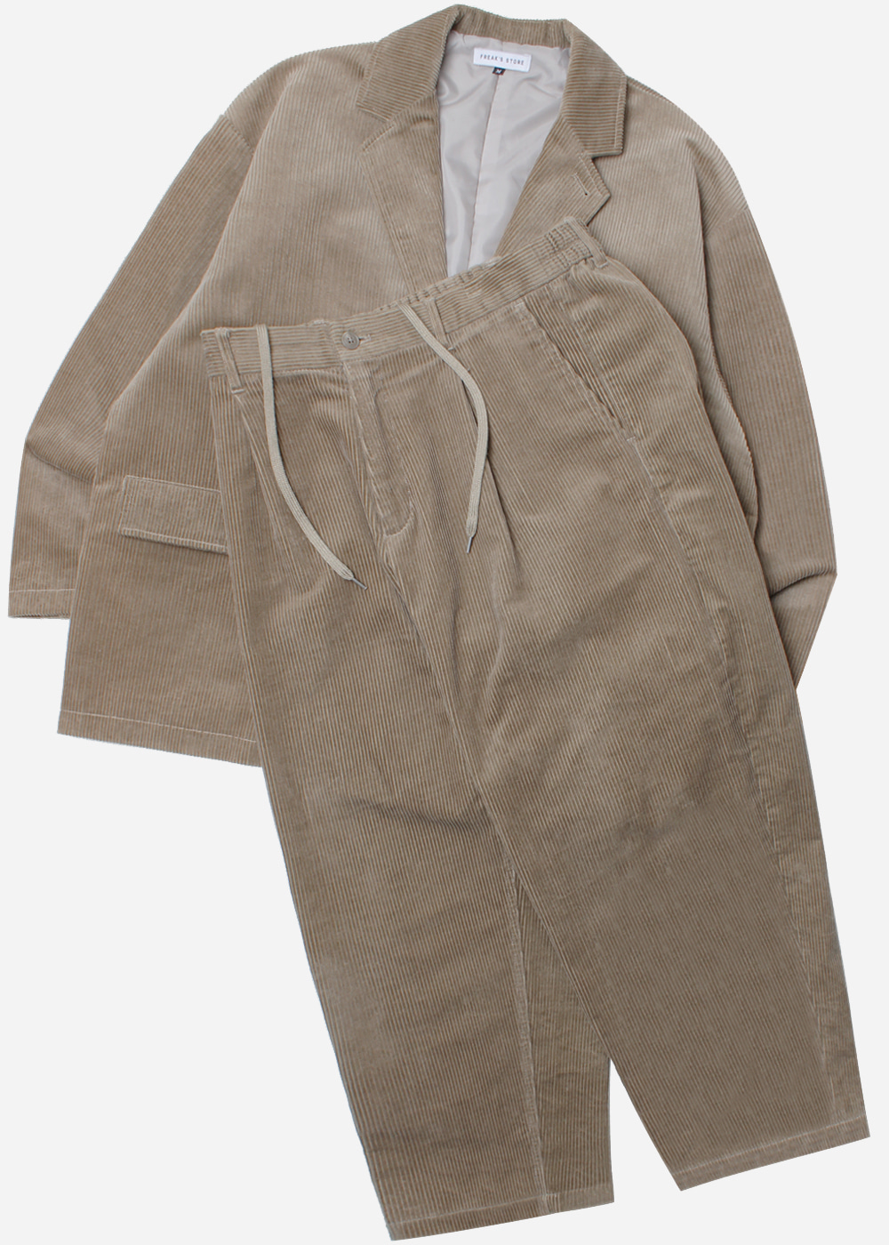FREAK’S STORE’over fit’ corduroy two-piece work jacket pant