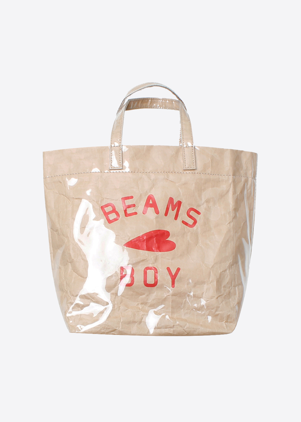 BEAMS BOYpvc name logo hand bag