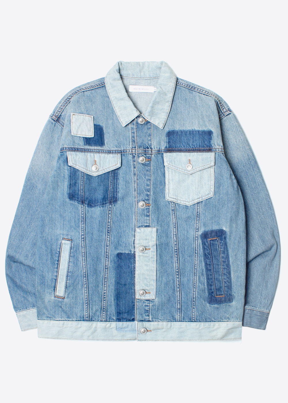 AZUL BY MOUSSY’over fit’patchwork denim jacket