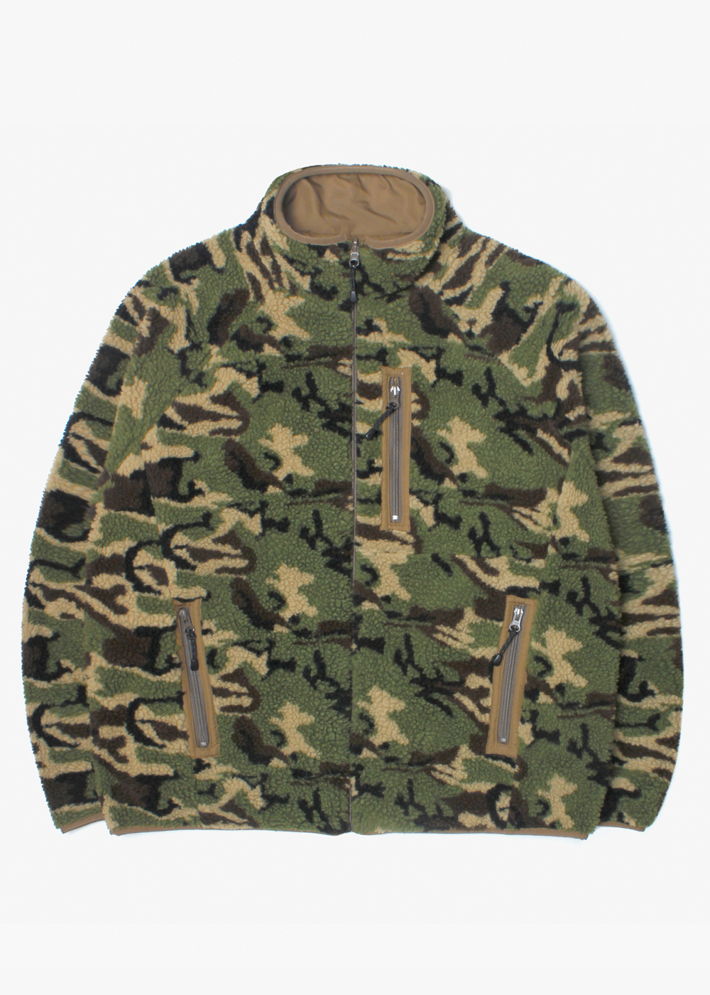 RAGEBLUE’over fit’fleece camo reversible jacket