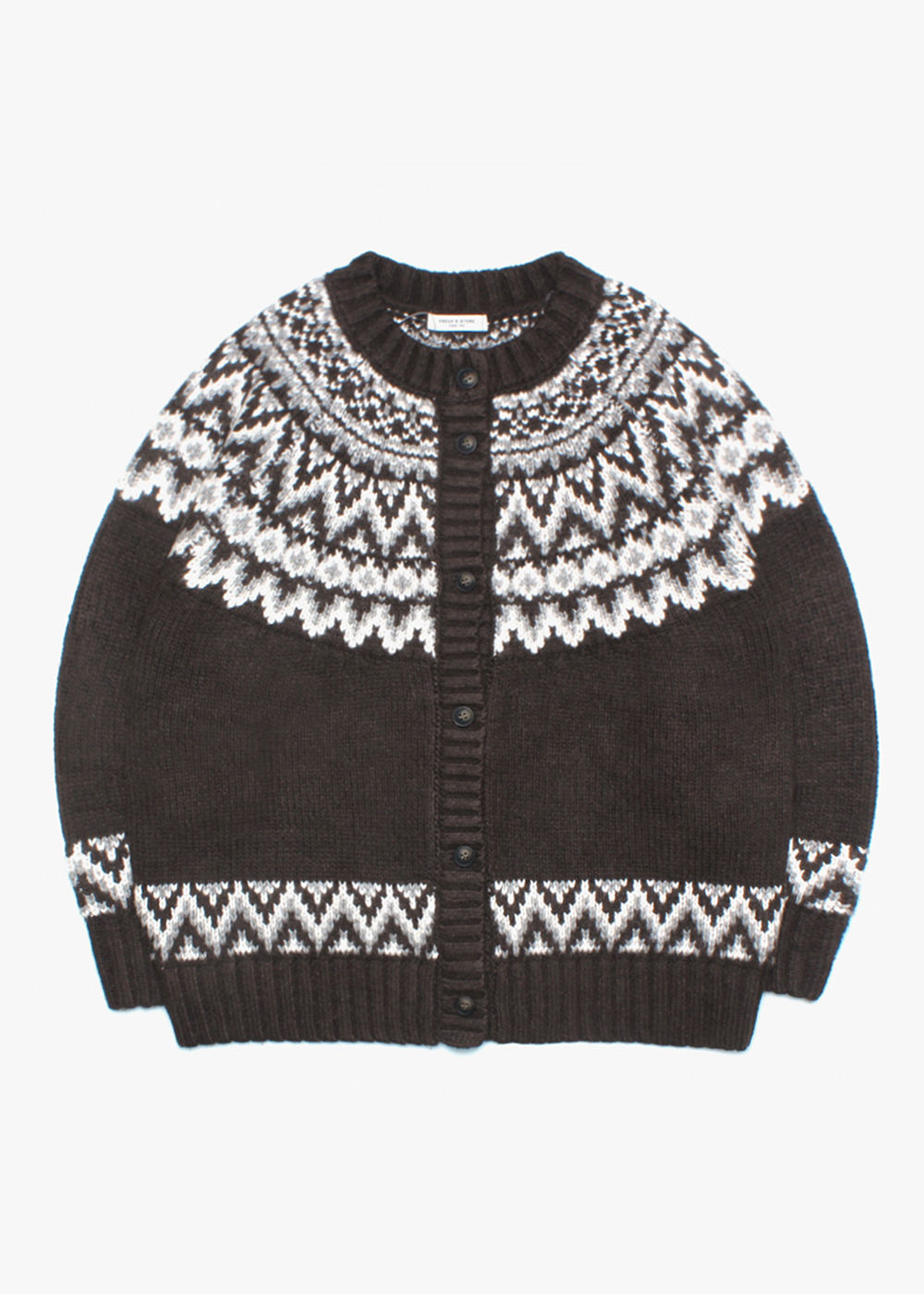 FREAK’S STORE’over fit’nordic wool knit cardigan