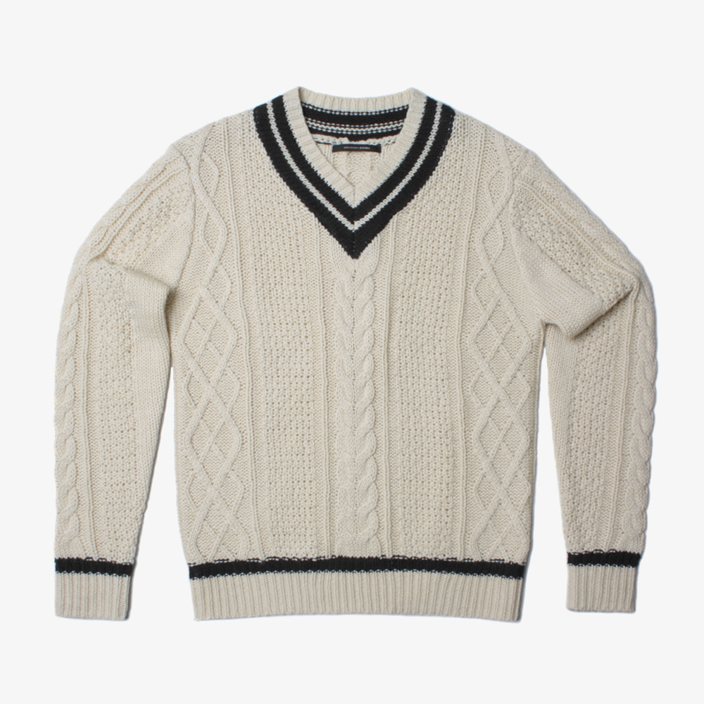 URBAN RESEARCH cable wool cricket knit sweater