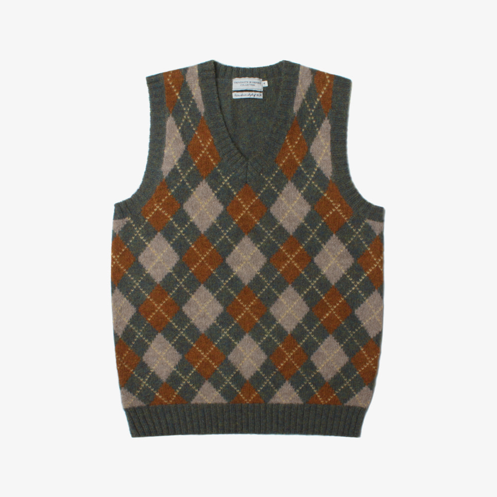 UNIVERSITY OF OXFORD wool argyle check vest