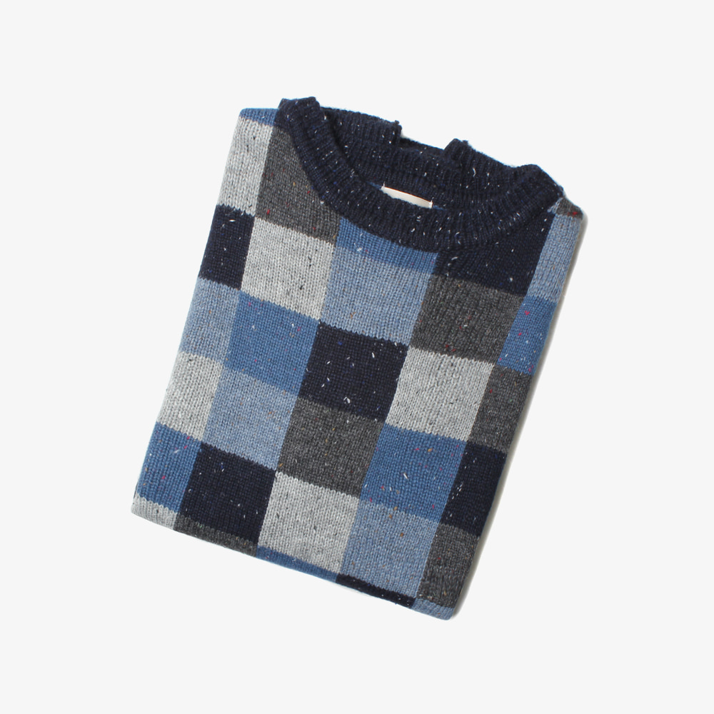 COEN BY UNITED ARROWS patchwork wool knit