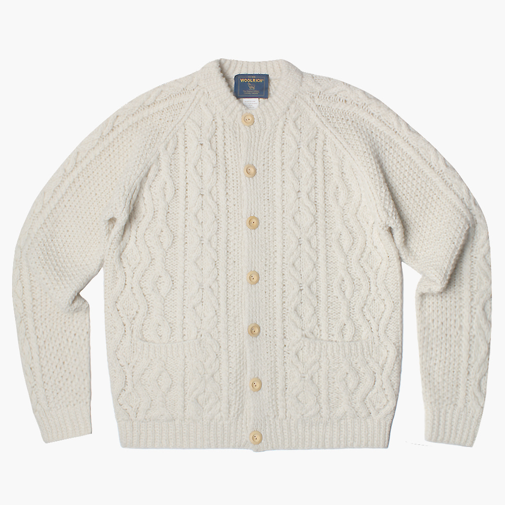 WOOLRICH cable heavy wool kint cardigan