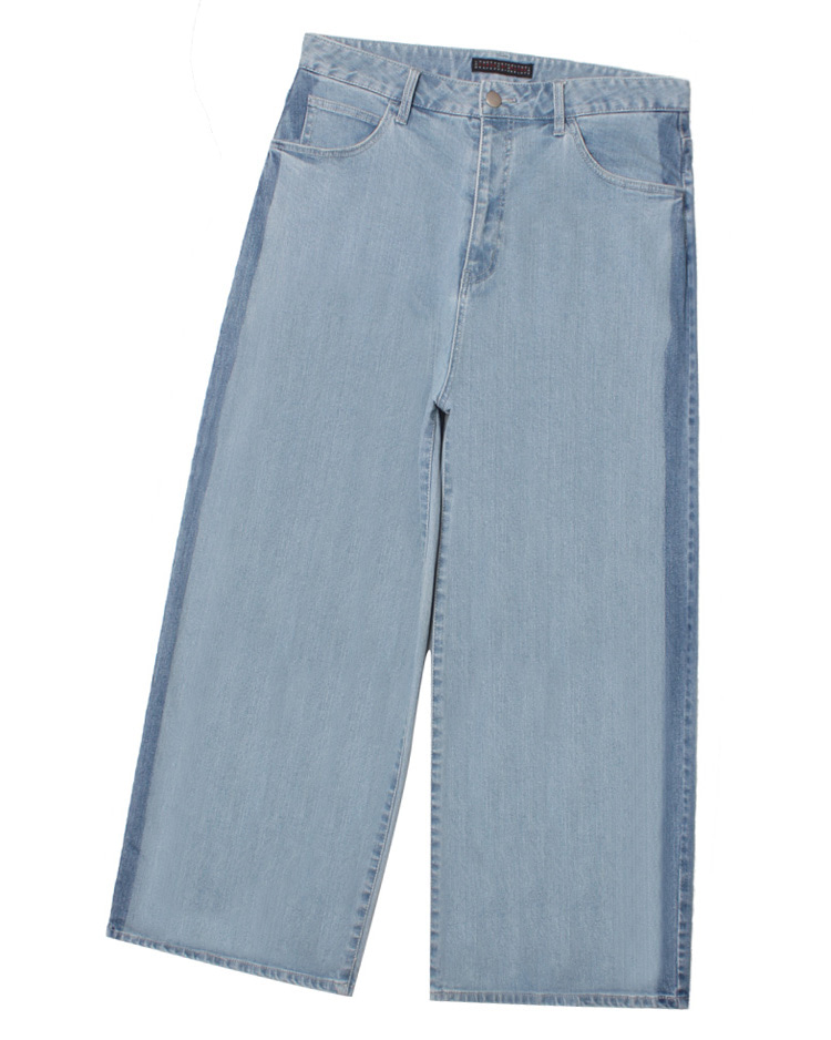 SENSE OF PLACE BY URBAN RESEARCH  ‘wide fit’ two tone denim pant