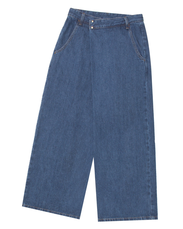 GREEN LABEL RELAXING BY UNITED ARROWS ‘wide fit’ wrap denim pant