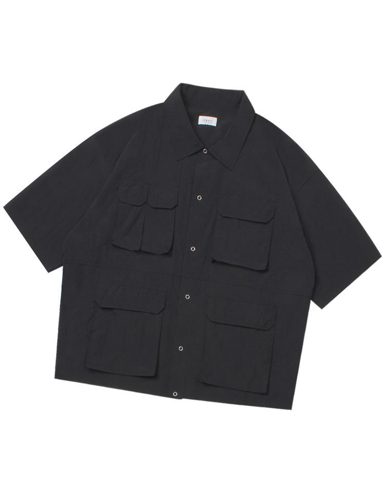 JUNRED ‘over fit’ multi pocket poly shirt