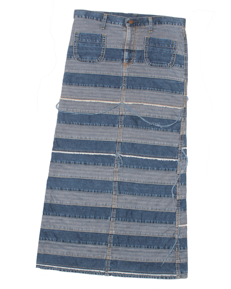 HYSTERIC GLAMOUR patchwork long denim skirt