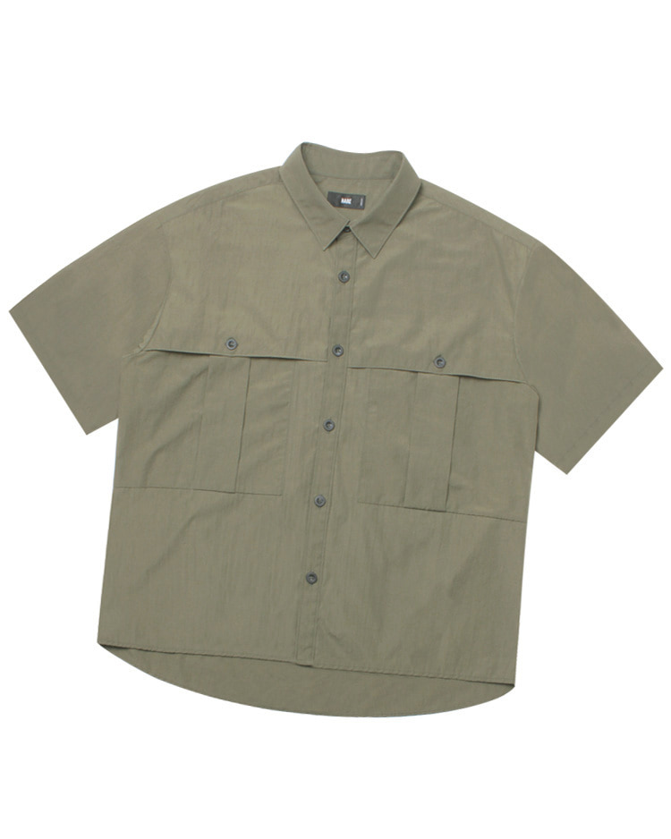 HARE ‘over fit’ poly multi pocket shirt