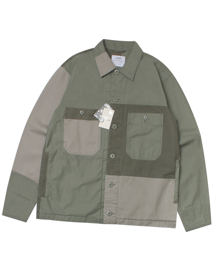 COEN BY UNITED ARROWS‘over fit’ patchwork military jacket