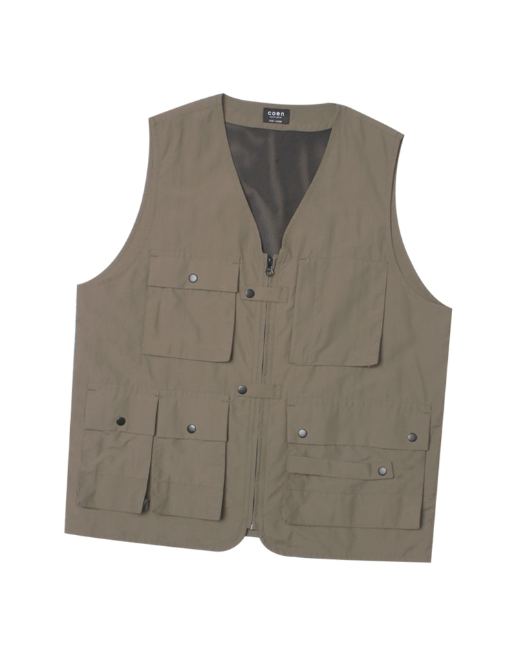 COEN BY UNITED ARROWS poly multi pocket work vest