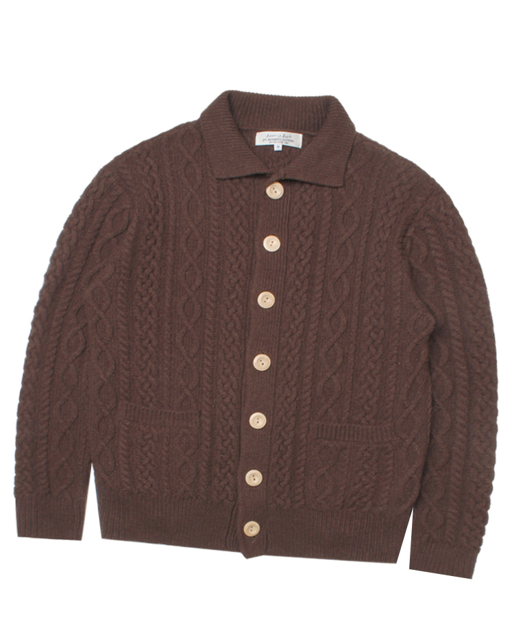 ADAM ET ROPE cable heavy wool kint cardigan