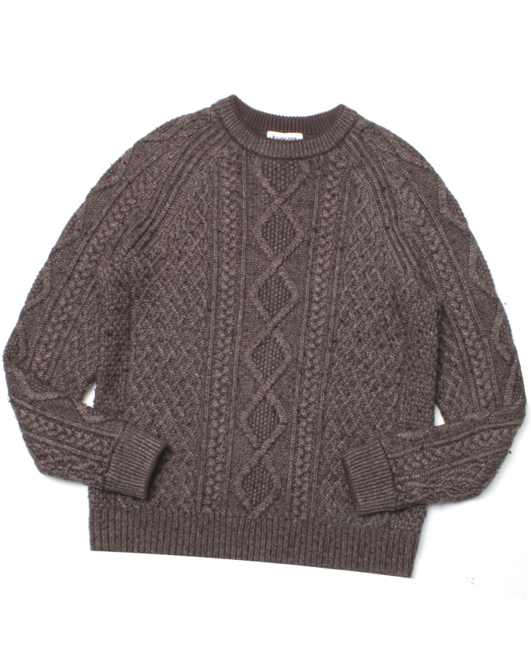 GLOBAL WORK‘over fit’ cable wool knit sweater