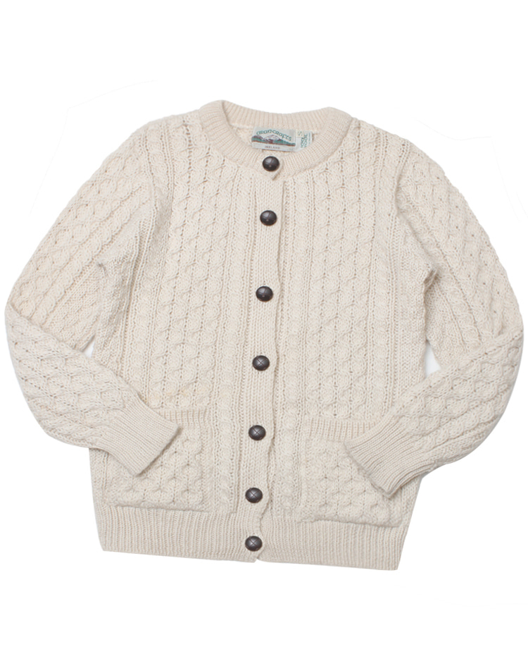 ARANCRAFTS cable heavy wool knit cardigan