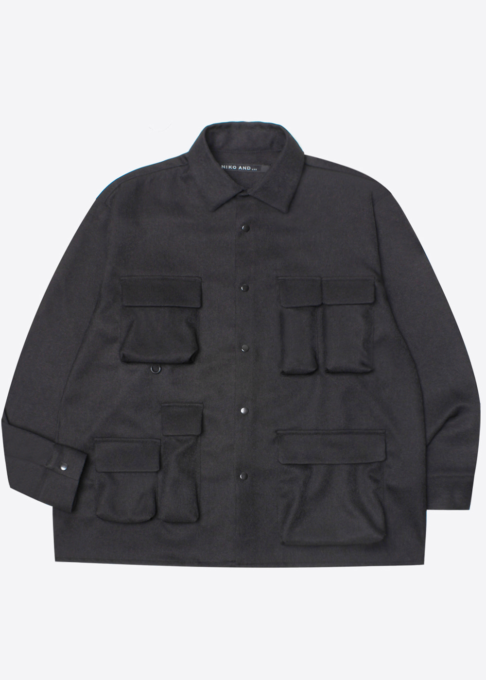 NIKO AND’over fit’ poly multi pocket jacket
