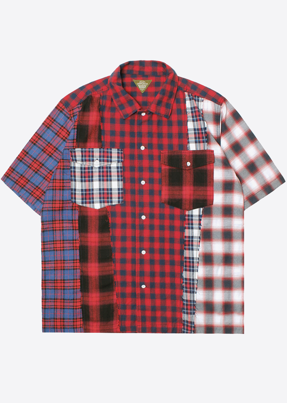 UNSTUIDIED BY NIKO AND’over fit’cotton patchwork rebuild shirt