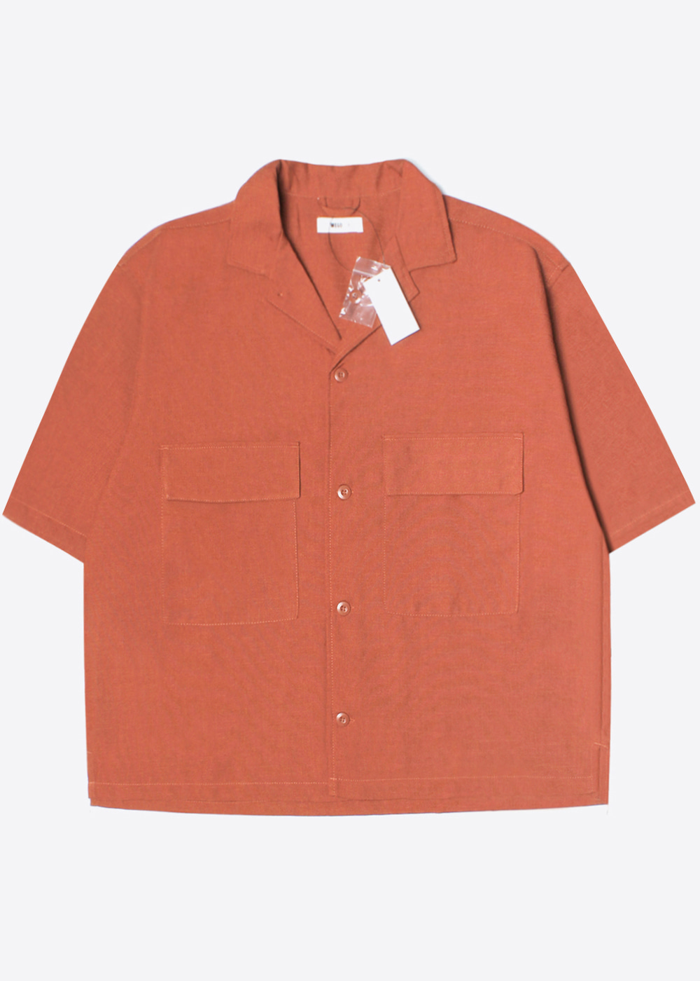 WEGO‘over fit’ poly open collar shirt