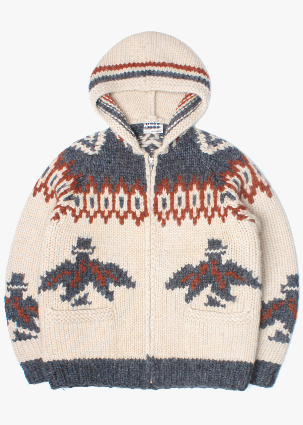 TAKEO KIKUCHI’over fit’cable heavy wool knit cowichan