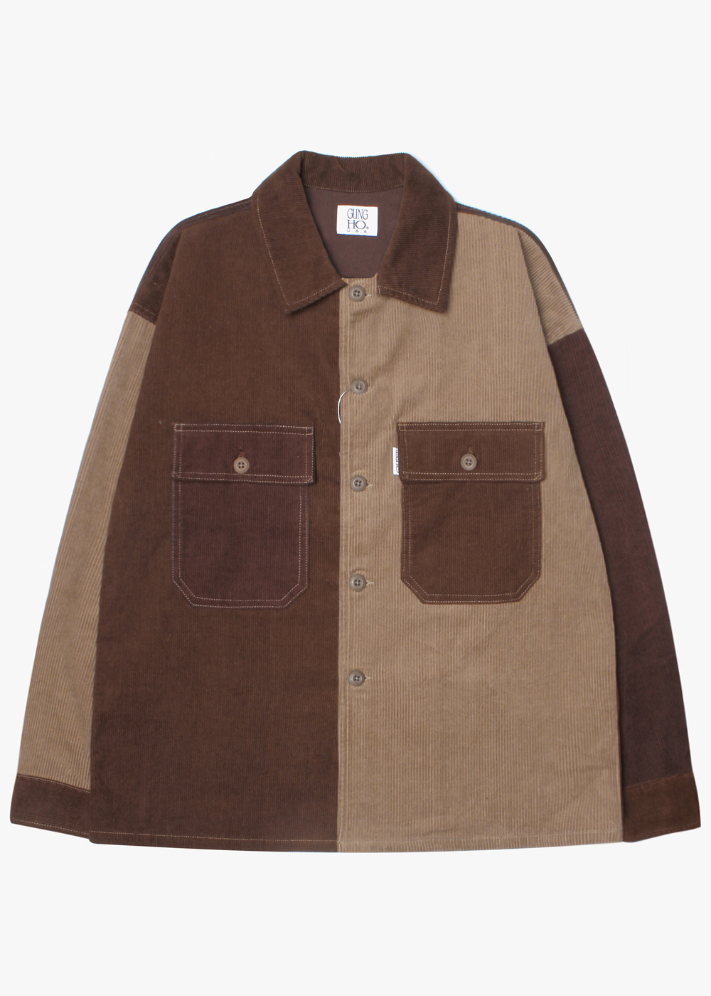 GUNG HO’over fit’ patchwork corduroy jacket